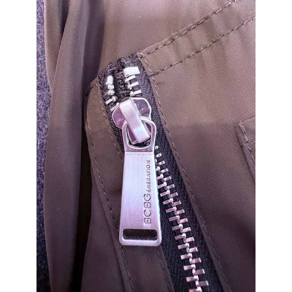 BCBGeneration Mixed Media Hooded Parka Coat Grey Olive Green XL - Picture 14 of 16